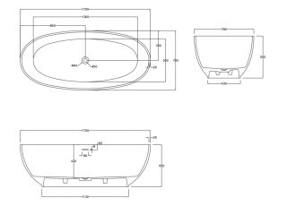 Ванна из искусственного камня ABBER Stein AS9641-1.7 170x78см белый матовый